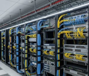 Centro de Procesamiento de Datos (CPD) con racks y cableado estructurado