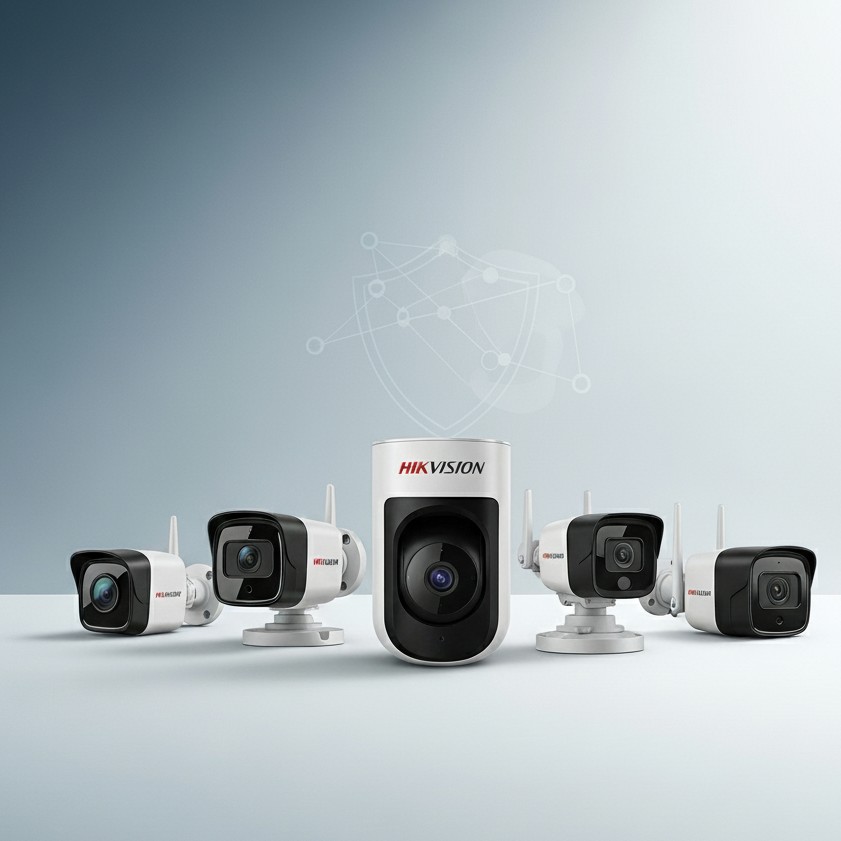Cámaras de seguridad Hikvision IP para videovigilancia profesional en empresas, hogares y hoteles.