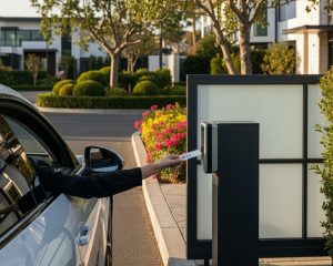 Control de acceso inteligente con tarjeta RFID en entrada vehicular